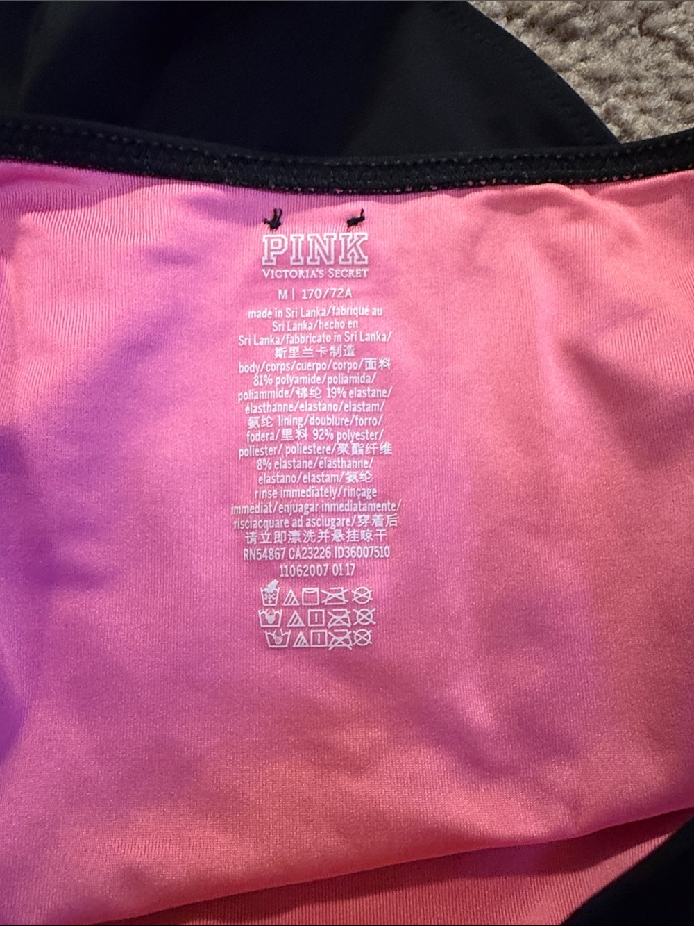 PINK Victoria's Secret Black Strappy High Waisted Swim Bottoms - M - Picture 2 of 3